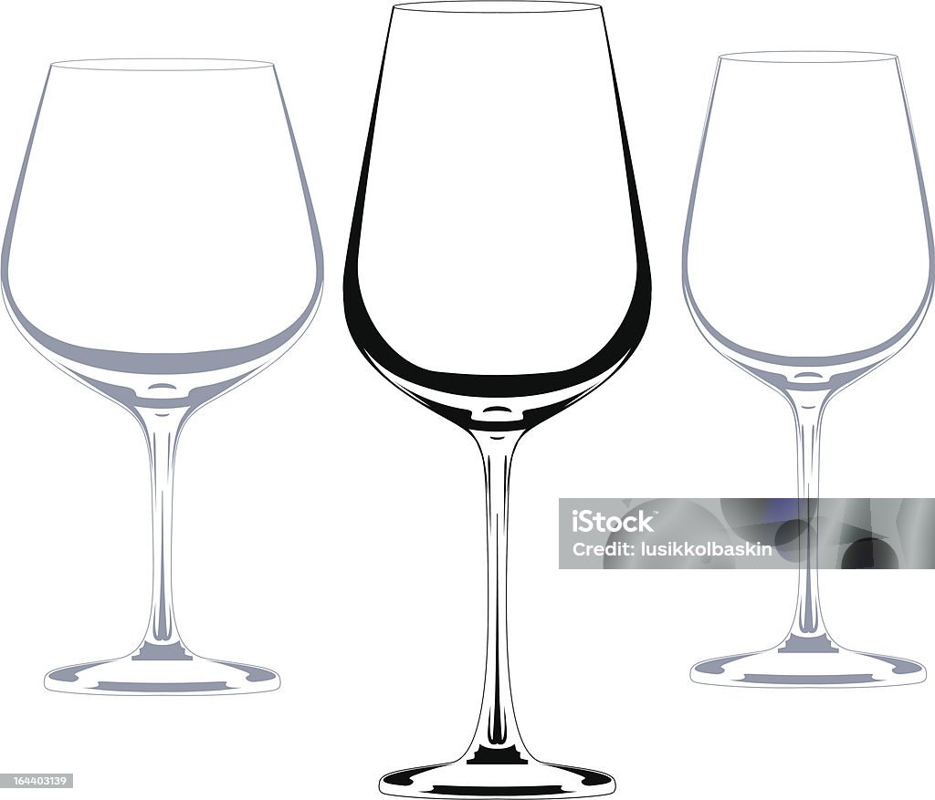 Ensemble de verres de vin - clipart vectoriel de Alcool libre de droits