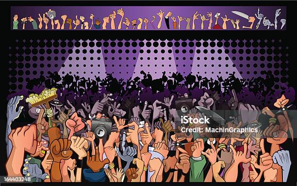 Crowd Rally Comics Cartoon Crowd Stock Illustration - Download Image Now - Party - Social ...