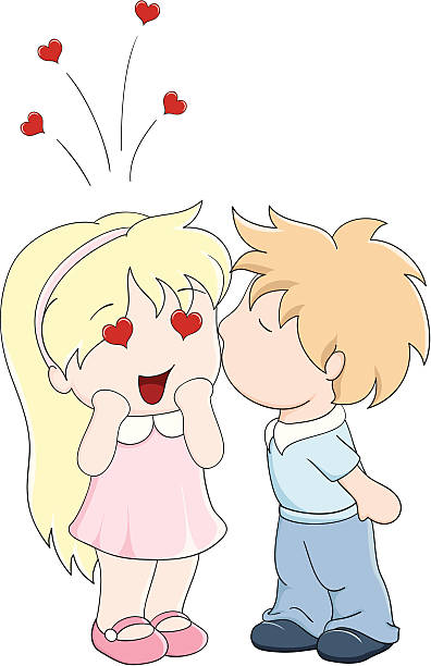 27 Cartoon Of How To Kiss A Boy On The Cheek Illustrations & Clip Art -  iStock