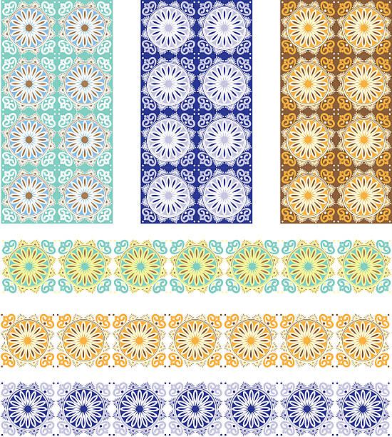 Spanish Tile designs Tile designs with a Moroccan / Victorian style. All tiles are individually selectable and colors can easily be changed. marrakech stock illustrations