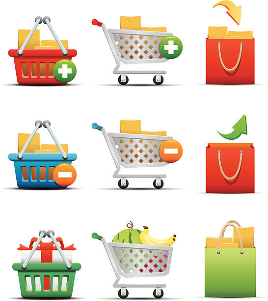 Shopping Icons vector art illustration
