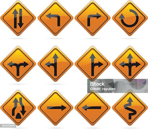 광택지 다이아몬드 로드쇼의 화살표 표시가 도로 표지판에 대한 스톡 벡터 아트 및 기타 이미지 - 도로 표지판, 벡터, 일방통행 표지판