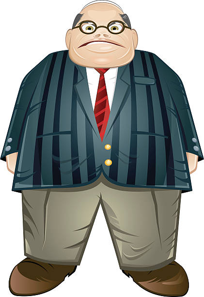 Fat Manager Cartoon Stock Illustration - Download Image Now - Men,  Overweight, Suit - iStock