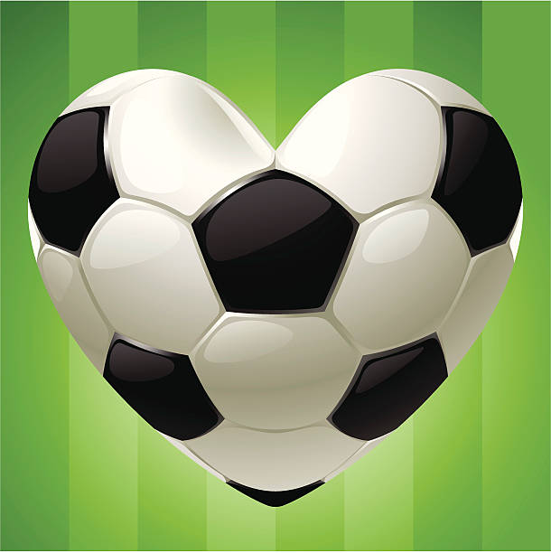 Pallone da calcio in forma di cuore - illustrazione arte vettoriale