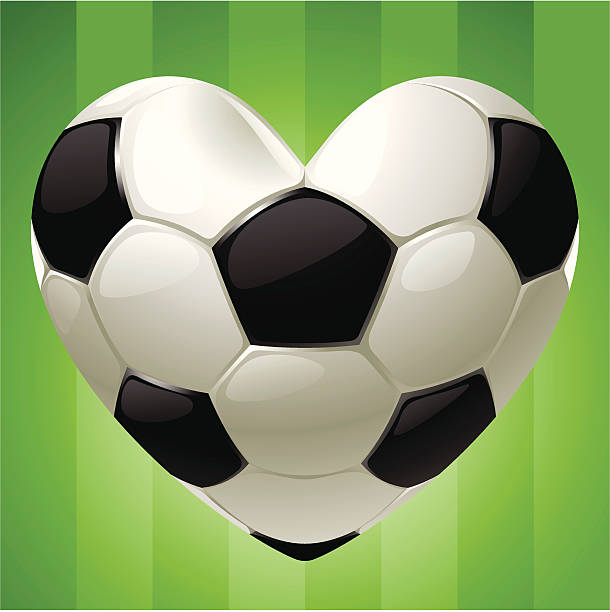 Ball for football in the shape of heart Vector Ball for football or soccer in the shape of heart heart shaped basketball stock illustrations