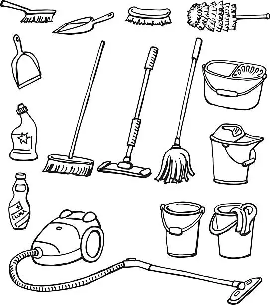 Vector illustration of Cleaning equipment