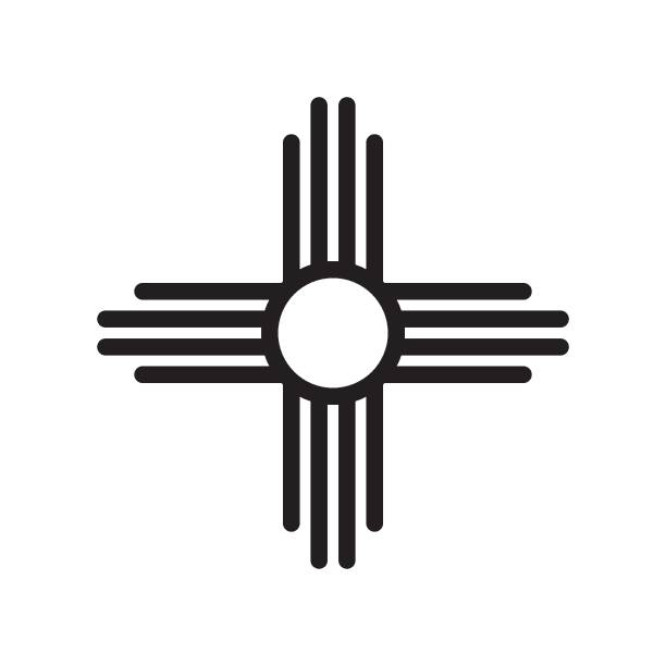 Native Americans sun Zia symbol. Isolated vector icon Zia symbol. Antient Native Americans sign vector isolated icon. New Mexico state logo. iron element symbol stock illustrations