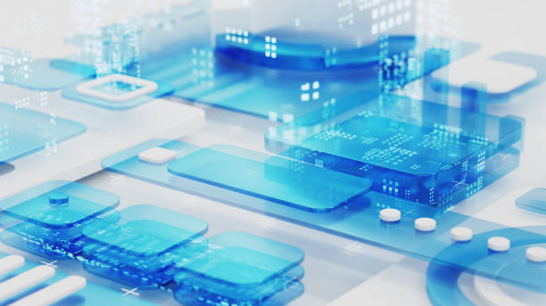 istock Digital 3D elements. An abstract modern background for business, finance or tech presentation 1644139169