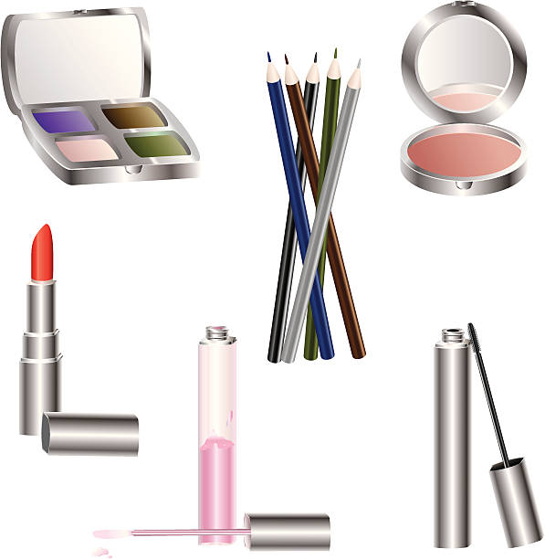 Cosmetics set vector art illustration