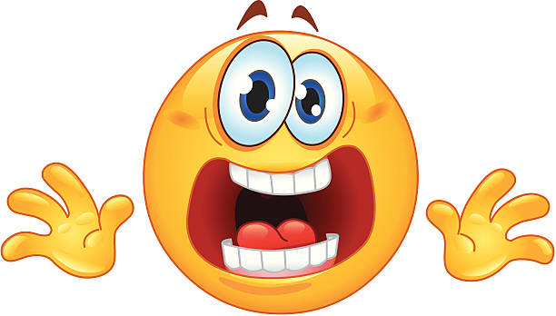 panik emoticon - fear terrified shock humor stock-grafiken, -clipart, -cartoons und -symbole