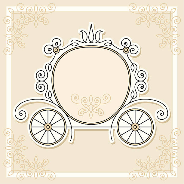 pumpkin carriage vector art illustration