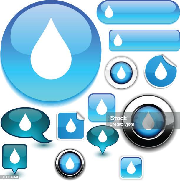 Goutte De Pluie Les Panneaux Bleus Vecteurs libres de droits et plus d'images vectorielles de Argent - Argent, Aspect métallique, Badge