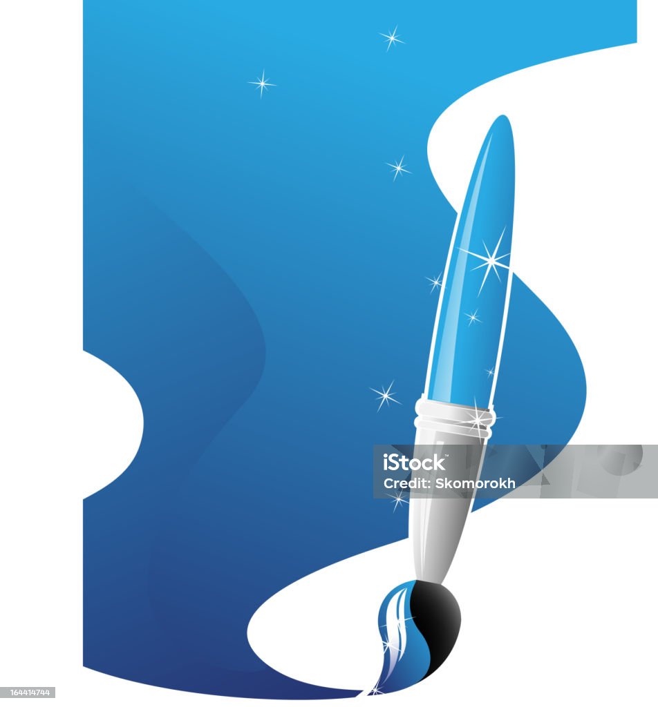 Bleu Coup de pinceau - clipart vectoriel de Art libre de droits