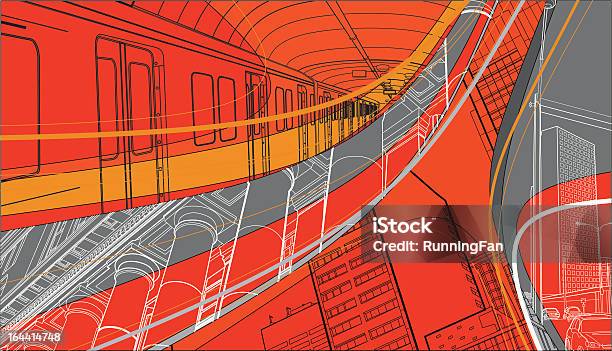 Городской Жизни Collage — стоковая векторная графика и другие изображения на тему Абстрактный - Абстрактный, Офисное здание, Поезд метро