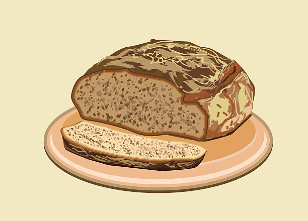 식빵 - brown bread illustrations stock illustrations