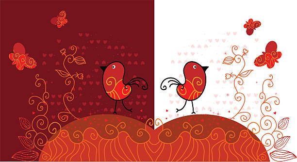 Love valentine bird. vector art illustration