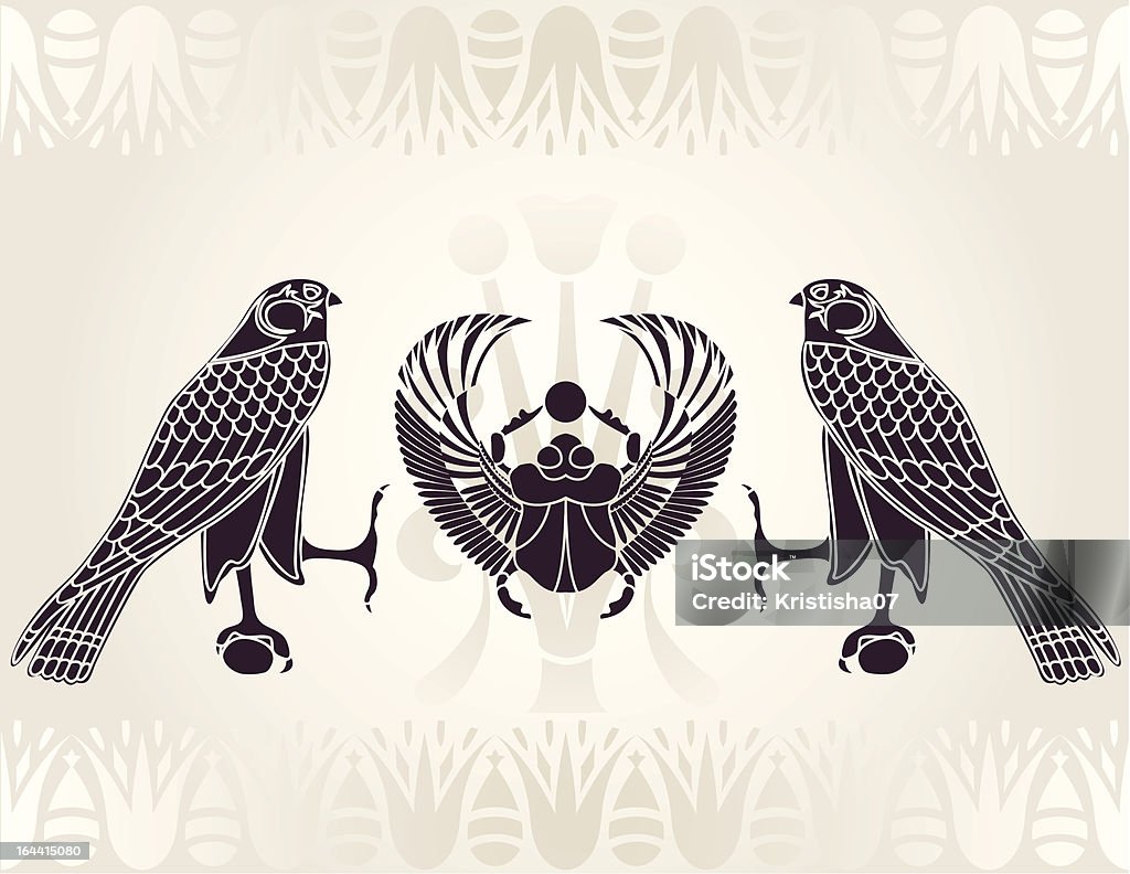 Egyptian Horus and Scarab stencil Egyptian Horus and Scarab stencil vector illustration for design Egyptian Culture stock vector
