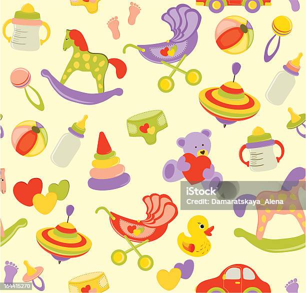 Seamless Baby Background Stock Illustration - Download Image Now - Animal, Baby - Human Age, Baby Bottle