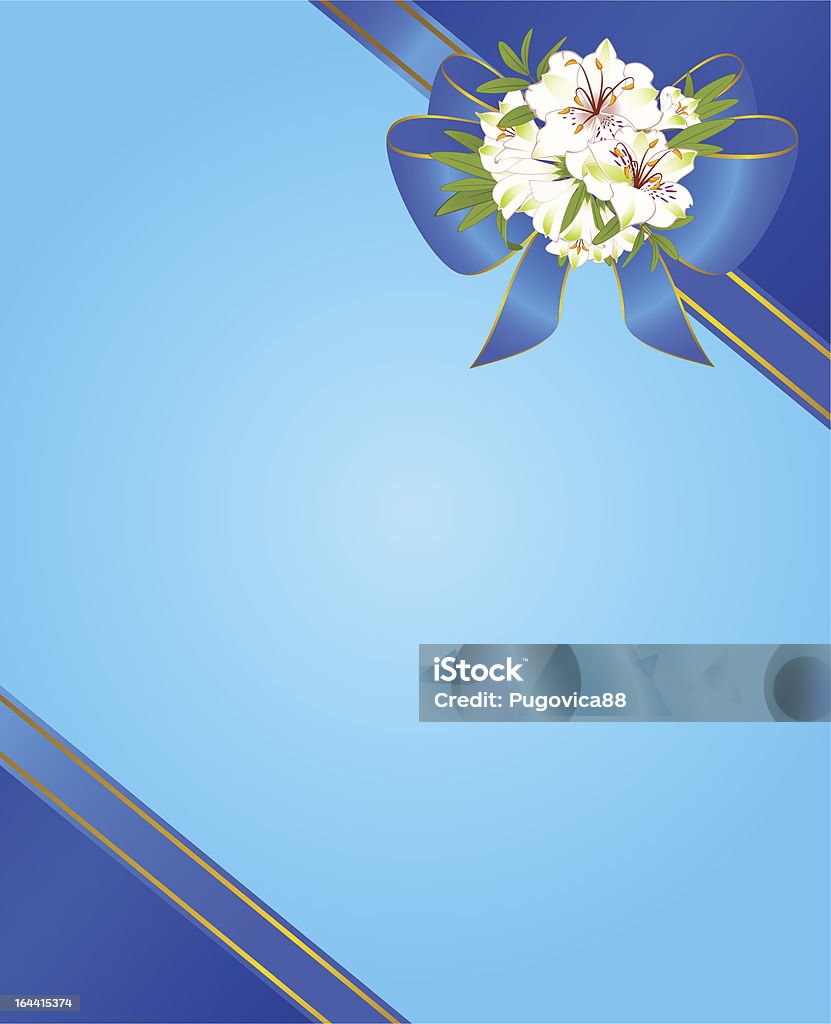 Vector fundo com flores em Arco - Royalty-free Azul arte vetorial