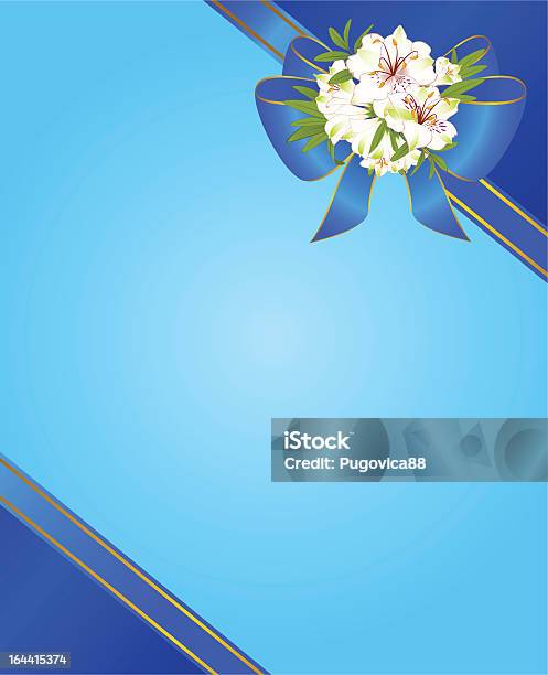 Vector Fundo Com Flores Em Arco - Arte vetorial de stock e mais imagens de Azul - Azul, Beleza, Beleza natural