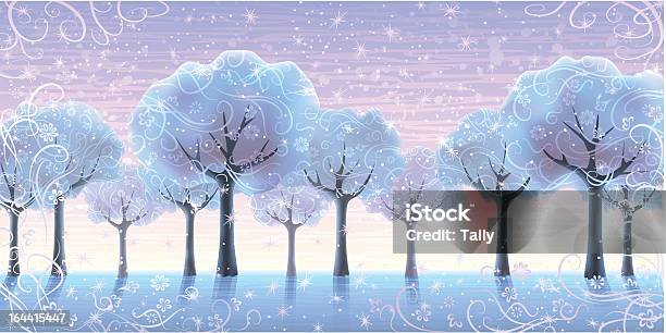 Vetores de Conto De Fadas De Árvores De Inverno e mais imagens de Azul - Azul, Beco, Beleza natural - Natureza