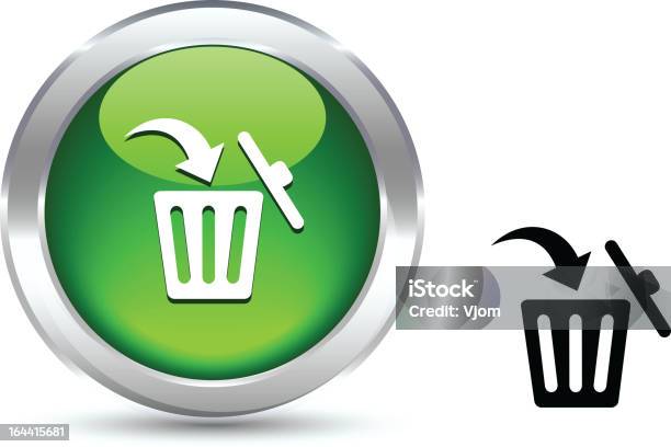 Elimina Pulsante Verde - Immagini vettoriali stock e altre immagini di Badge - Badge, Bidone per il riciclaggio, Brillante