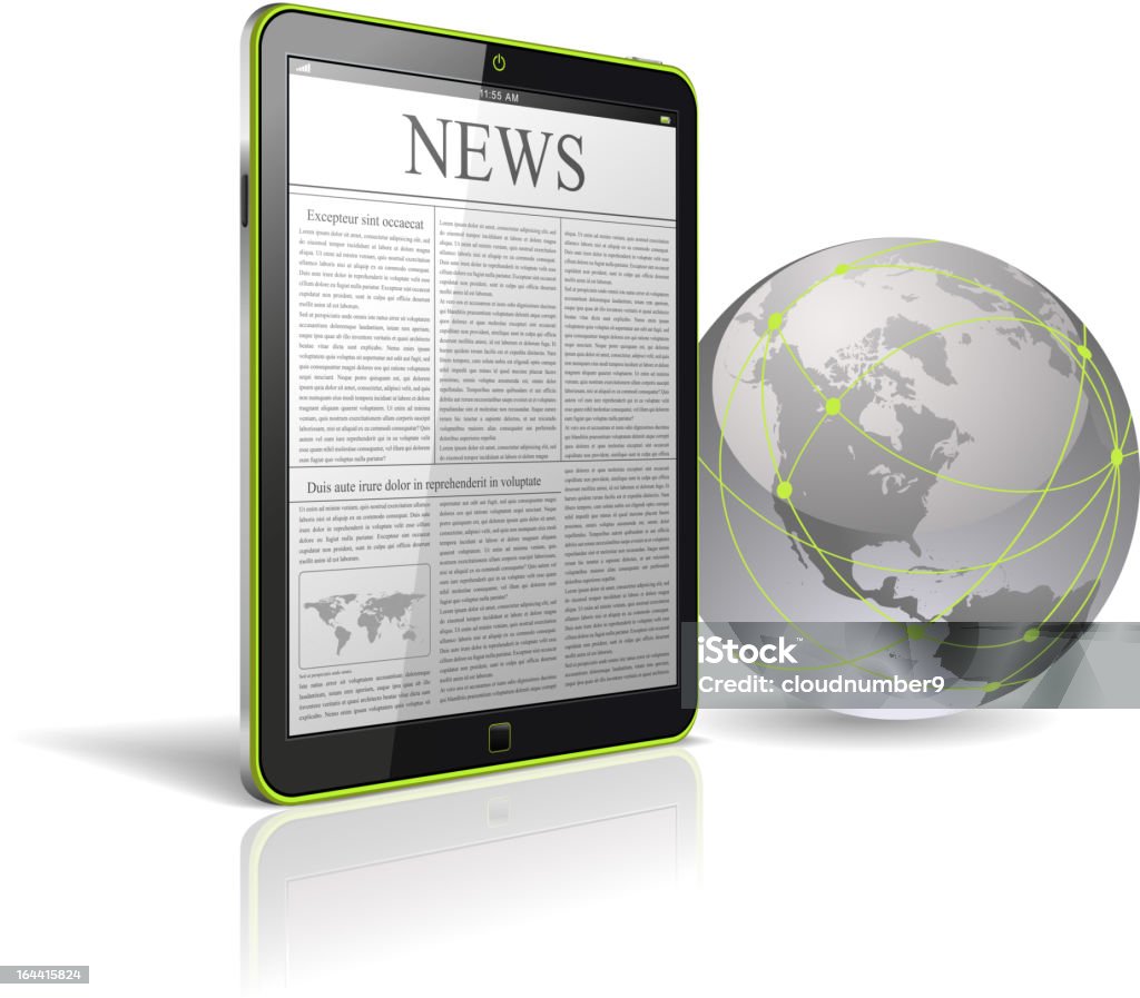 Noticias en Tablet PC. - arte vectorial de Brillante libre de derechos