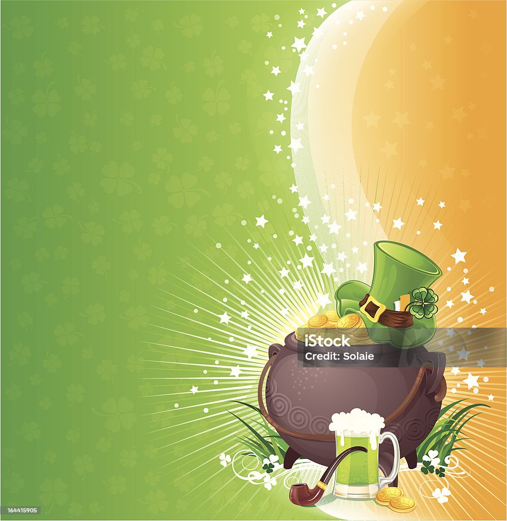 Saint Patrick's Day background with symbols of Ireland St. Patrick background vector illustration with copyspace. Alcohol - Drink stock vector