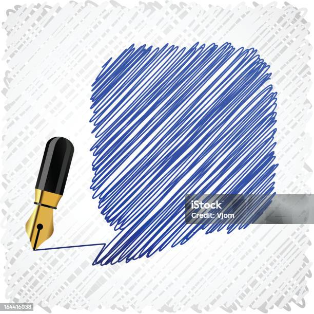 Scribbled Discorso Blu Forma - Immagini vettoriali stock e altre immagini di Blu - Blu, Brillante, Comunicazione