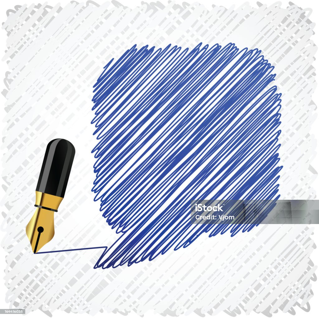 Scribbled discurso azul forma. - Royalty-free Azul arte vetorial