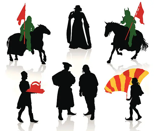 Vector illustration of Medieval people