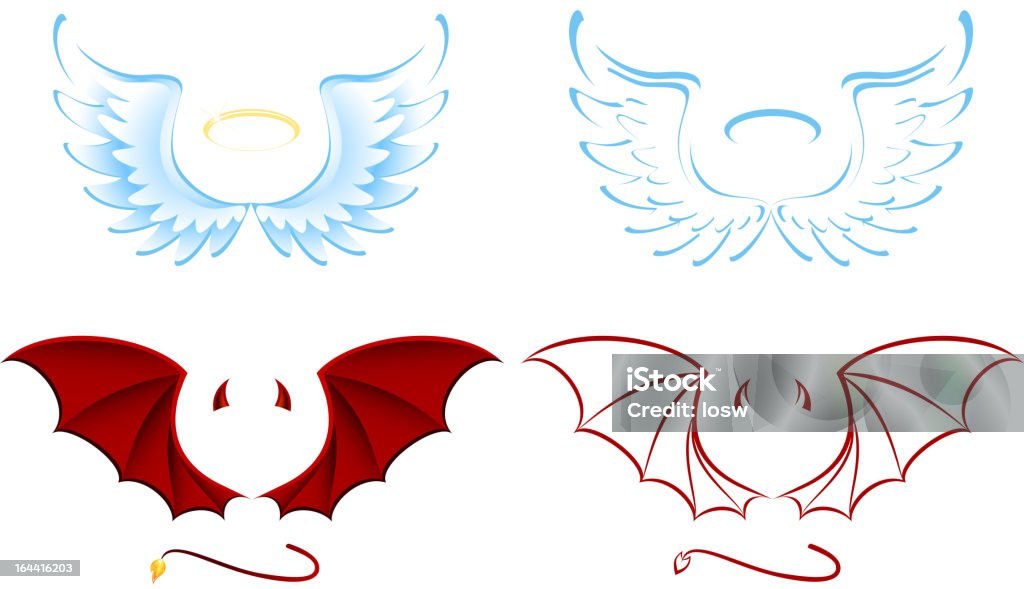 Wing Angle Devil Angel And Devil Stock Illustration - Download Image Now - Devil, Animal ...