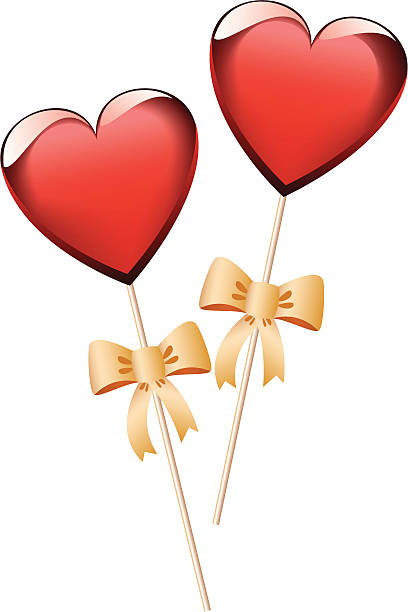 Candy hearts vector art illustration