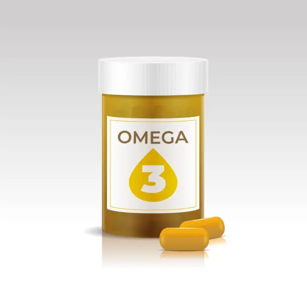 Vector illustration of Omega 3 Pills
