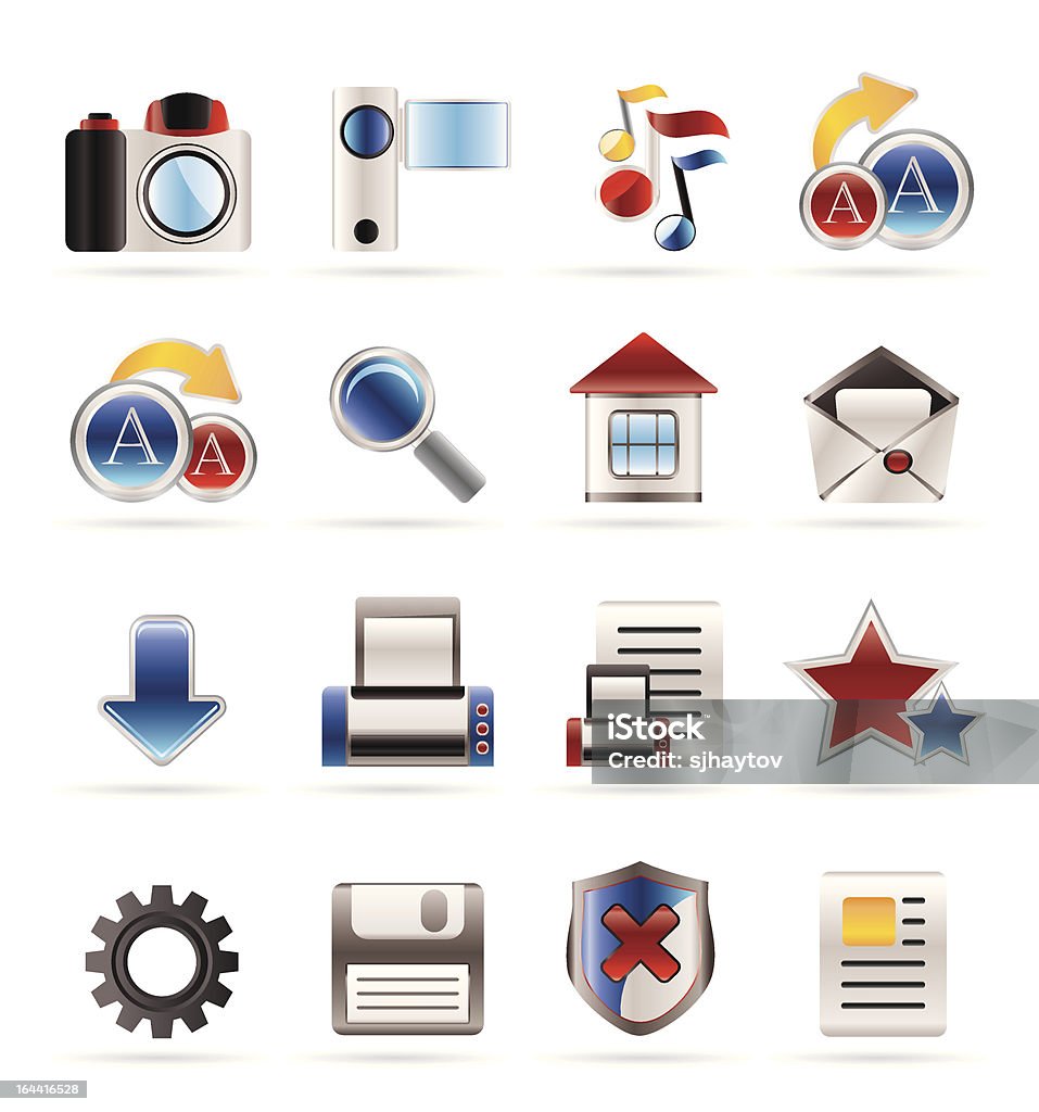 Symbole für Internet und Website - Lizenzfrei Design Vektorgrafik