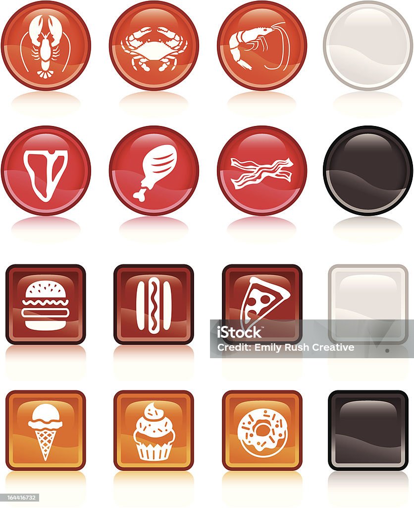 Американская кухня иконы на пуговицах candy - Векторная графика Американская культура роялти-фри