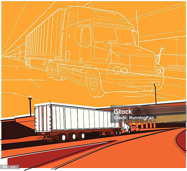 Truck Stock Illustration - Download Image Now - Cargo Container, Commercial Land Vehicle, Concepts