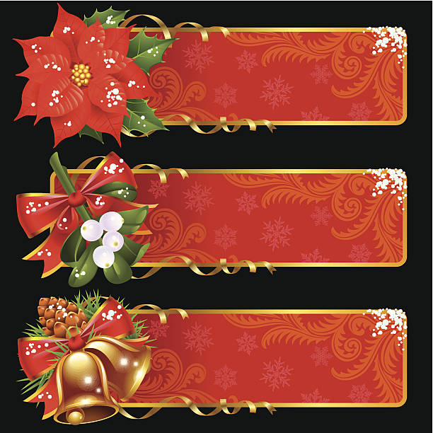 Christmas and New Year banners vector art illustration