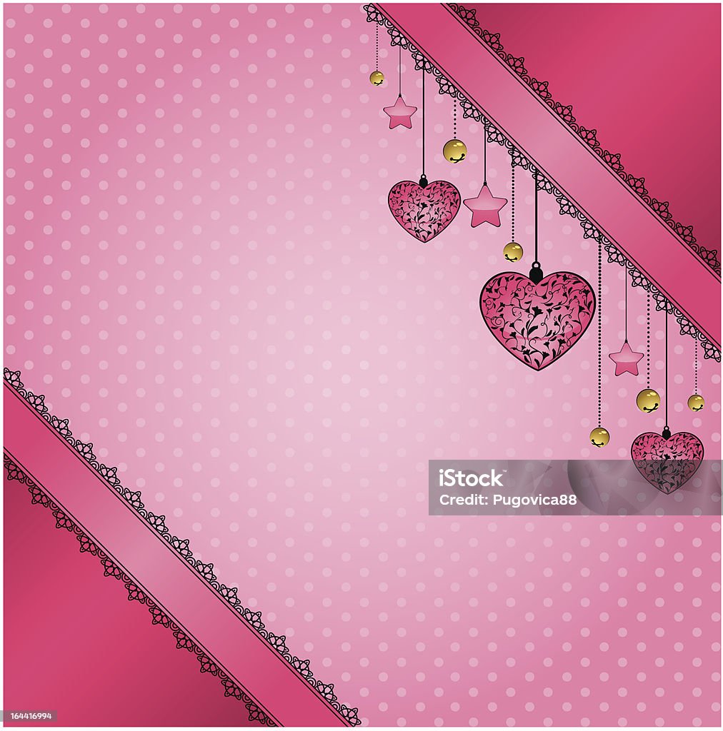 Schönen Hintergrund mit spitzen Ornamenten und Herzen - Lizenzfrei Bildhintergrund Vektorgrafik