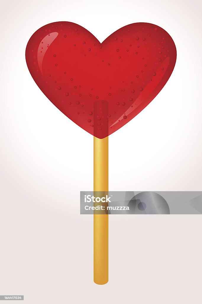 Heart Lollipop Candy in form of heart illustration. Isolated. Used gradient mesh. Candy stock vector