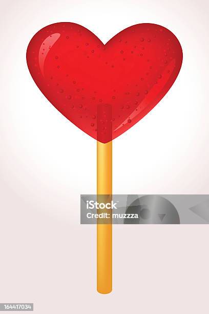 Heart Lollipop Stock Illustration - Download Image Now - Candy, Candy Heart, Caramel