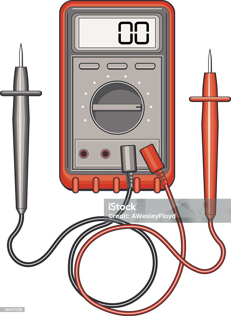 Multimètre - clipart vectoriel de Affichage digital libre de droits