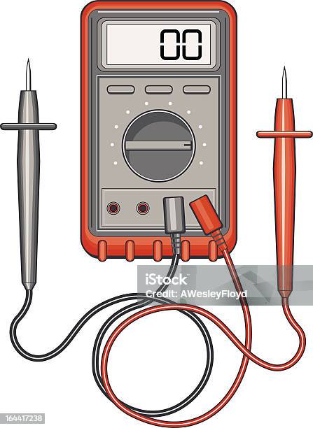 Multimètre Vecteurs libres de droits et plus d'images vectorielles de Affichage digital - Affichage digital, Ampérage, Illustration