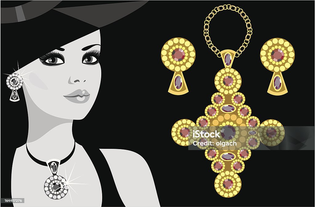 Publicité de bijoux - clipart vectoriel de A la mode libre de droits