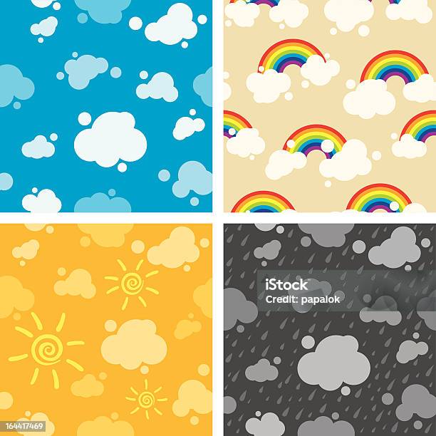 Ilustración de Patrón Sin Costuras De Nube y más Vectores Libres de Derechos de Arco iris - Arco iris, Nube, Paisaje con nubes