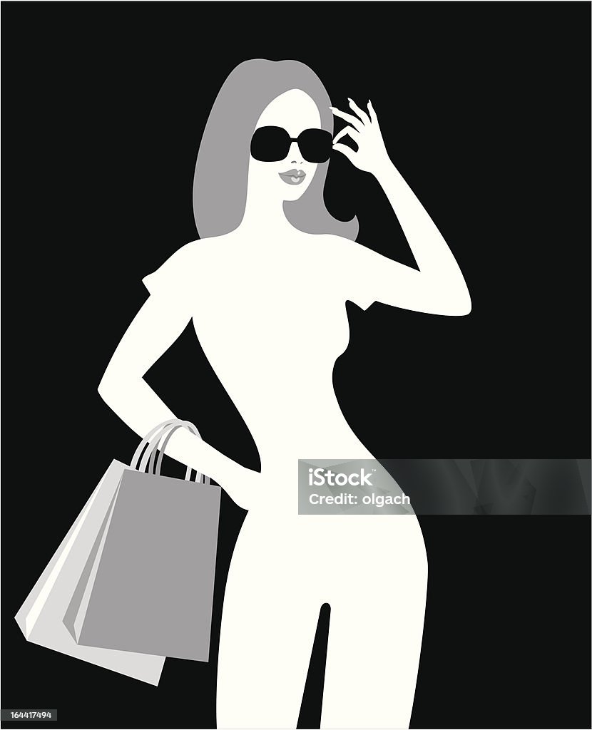 Silhouette der Einkaufen Frauen - Lizenzfrei Ausverkauf Vektorgrafik