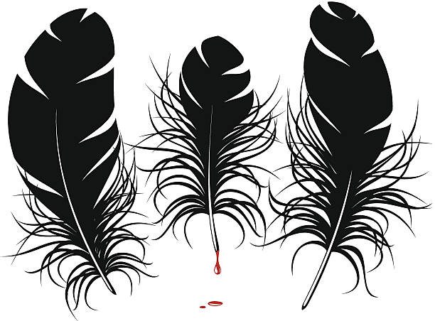 Vector feather silhouette vector art illustration