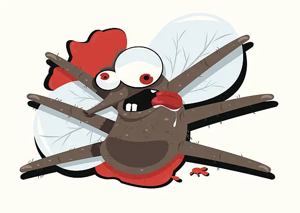 Vector illustration of Funny Splatted Mosquito