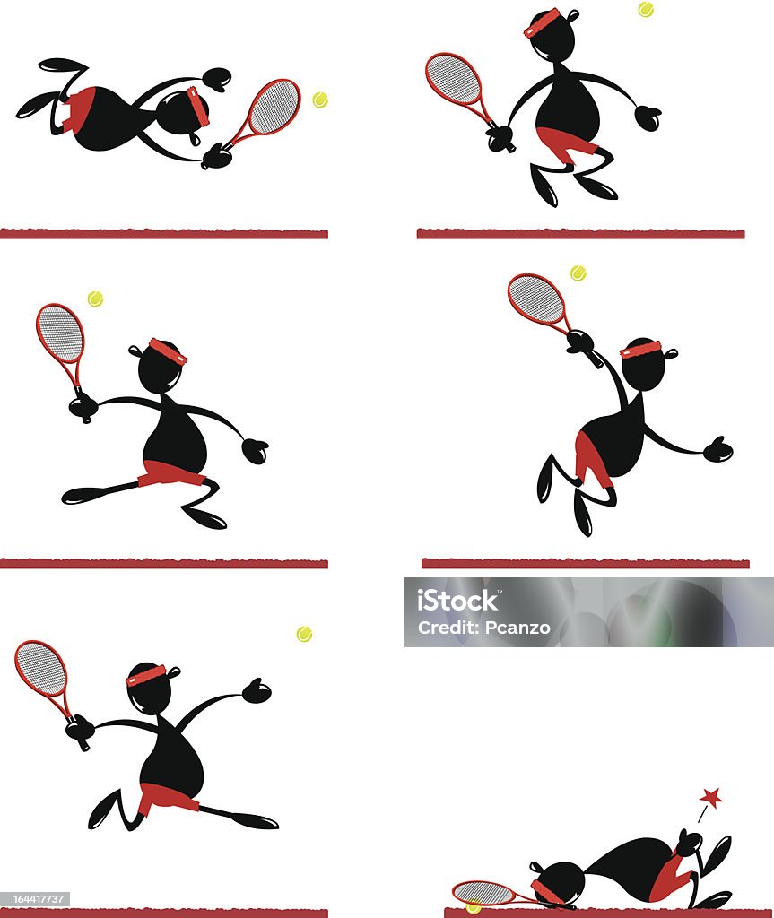 Divertente Giocatore di Tennis - arte vettoriale royalty-free di Abbigliamento sportivo