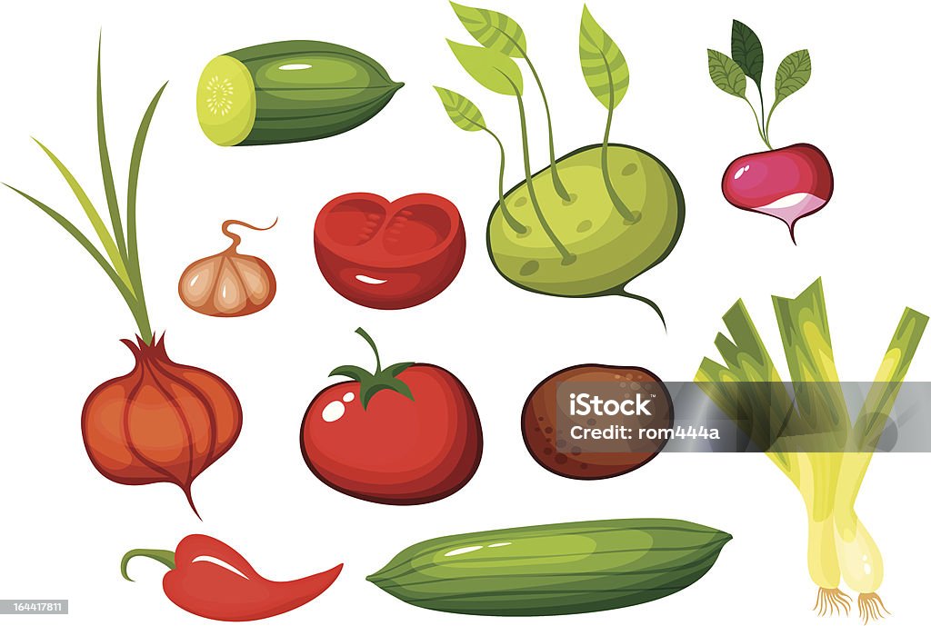 野菜のセット - アスパラガスのロイヤリティフリーベクトルアート
